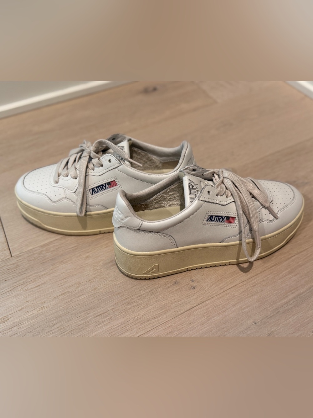 Autry Medalist White Platform Sneakers for Women